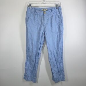 Cherokee 100% Linen Blue Capri Pants Size 4